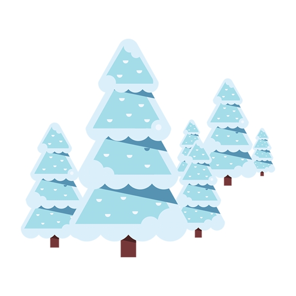 卡通冬季圣诞树元素可商用