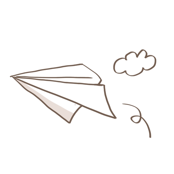 矢量手绘简笔纸飞机