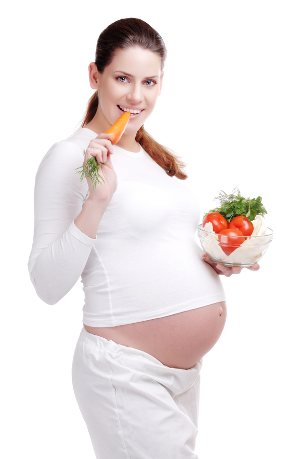 吃蔬菜水果的孕妇图片