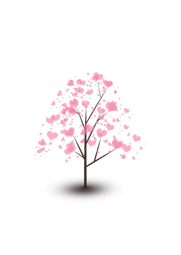 情人节粉色爱心小树