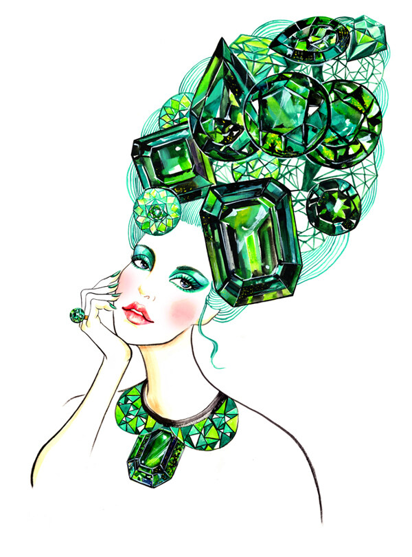 绿色钻石饰品设计图片