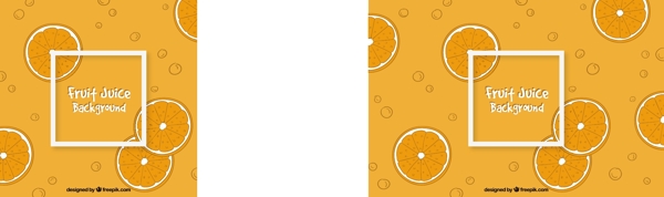 手绘橙色柠檬图案背景矢量素材