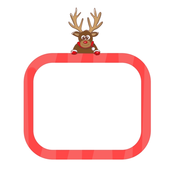 圣诞节麋鹿边框插画