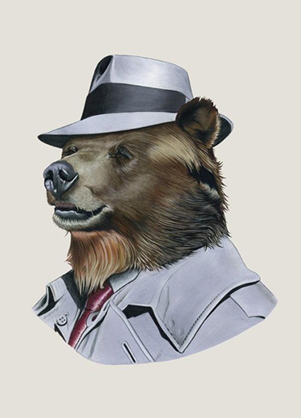 位图插画动物狗熊帽子免费素材