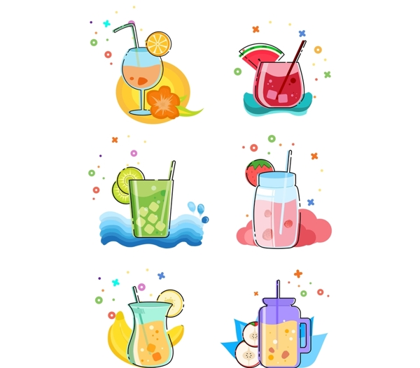 夏日饮品饮料果汁png素材图片