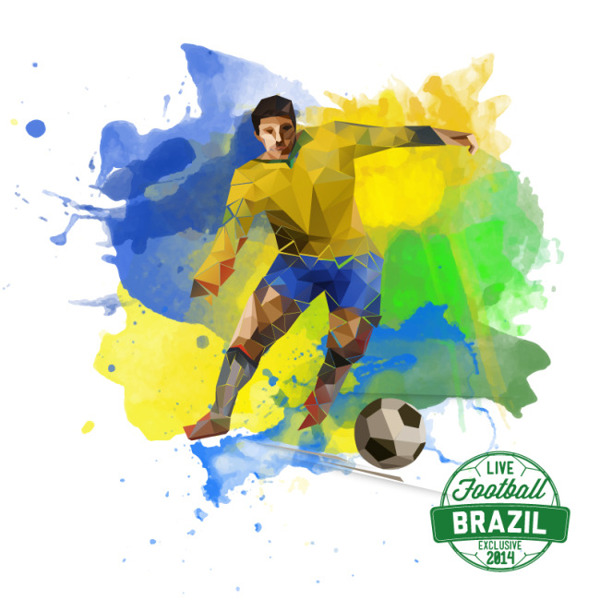动感巴西世界杯背景矢量素材