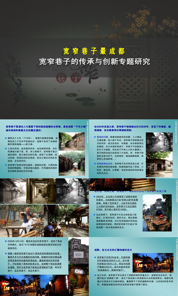 王志纲成都宽窄巷子文化传承与创新专题研究pdf文档