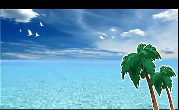卡通大海椰树视频素材