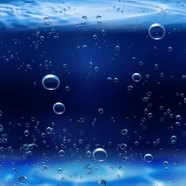 蓝色水底与泡泡图片素材