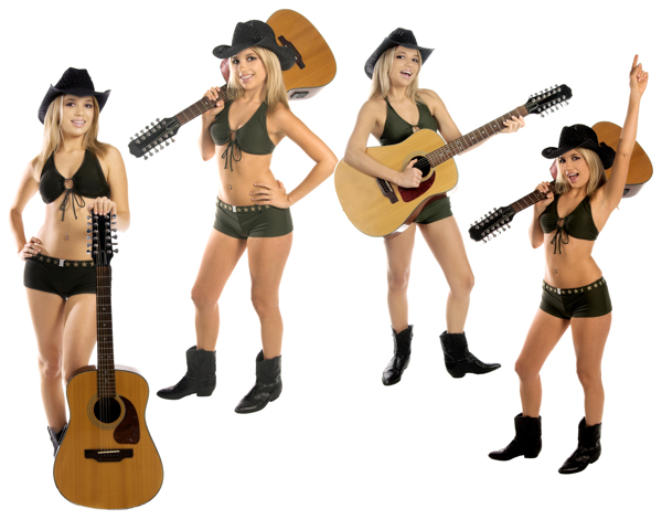吉他和性感女人图片