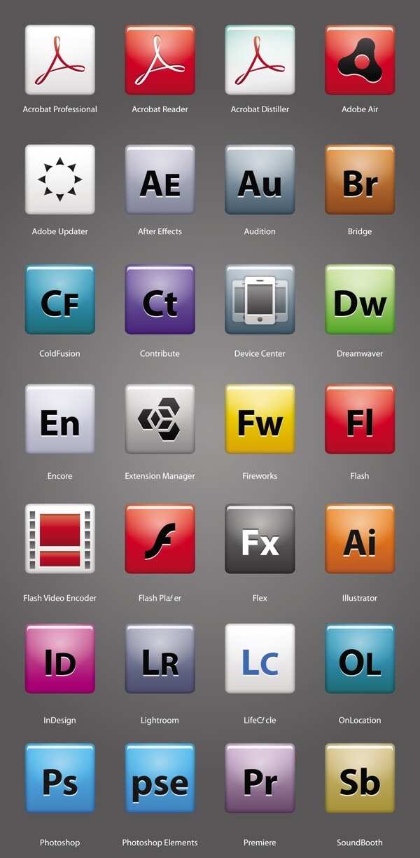 108光滑Adobe替换图标包