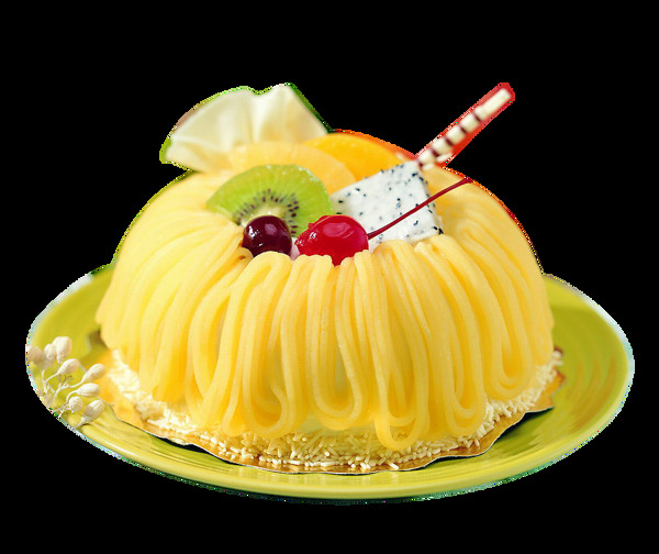 黄色水果蛋糕素材