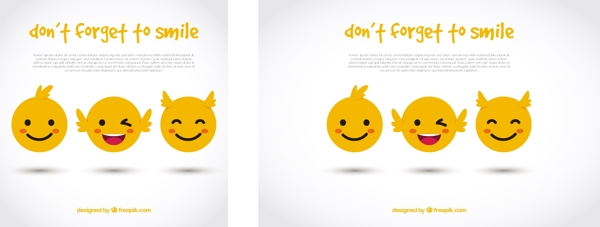 三个黄色快乐表情符号图标
