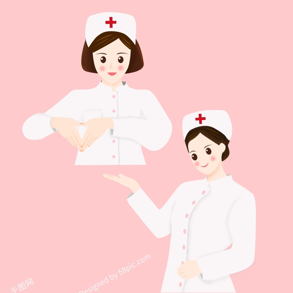 原创人物护士插画设计元素