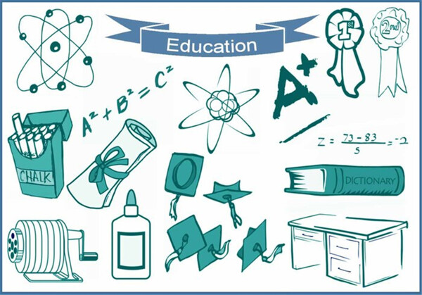 20种教育教学学校学习相关元素的图形ps笔刷下载