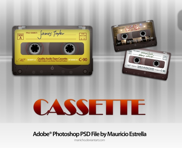 磁带盒式录音带PSD分层图图片