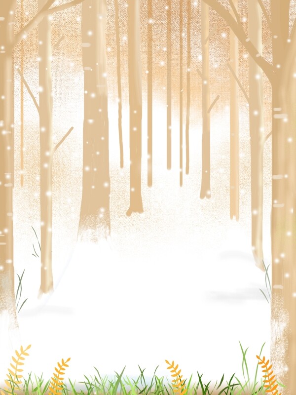 唯美浪漫树林雪景背景