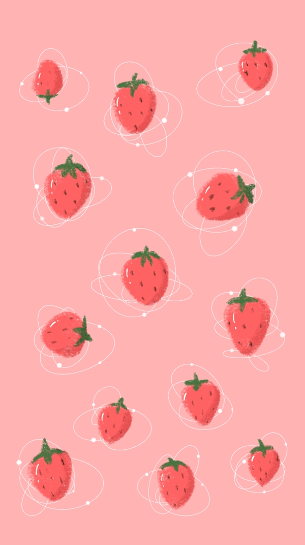可爱卡通草莓插画