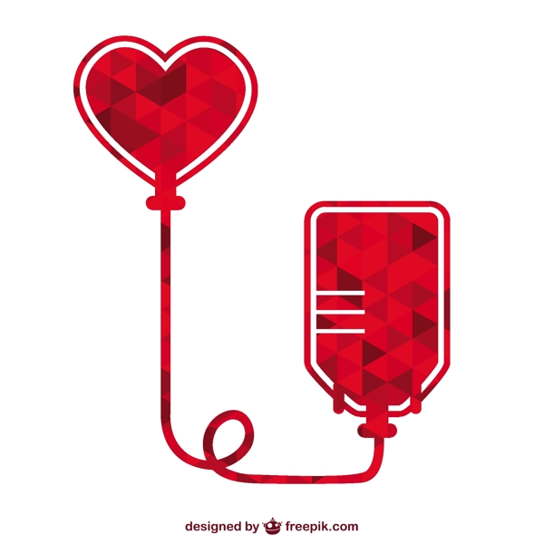 多边形血捐赠图标