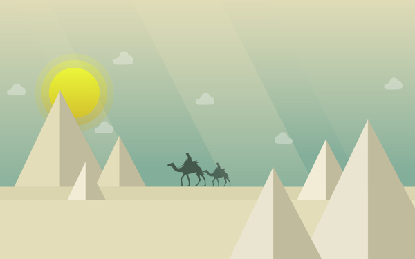 骆驼沙漠插画