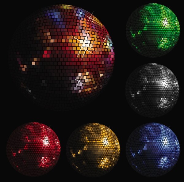 迪斯科舞厅的水晶球矢量素材