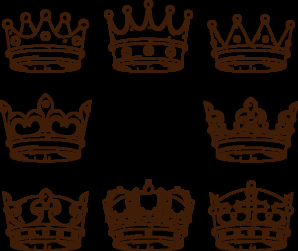 黑色皇冠图标免抠png透明图层素材