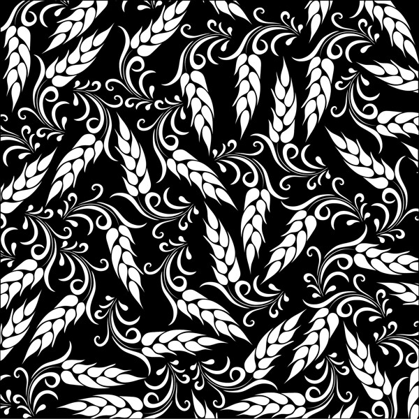 黑白麦穗花纹底纹图片