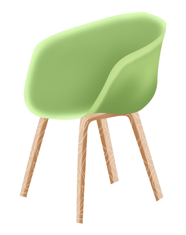 绿色的家具椅子插画