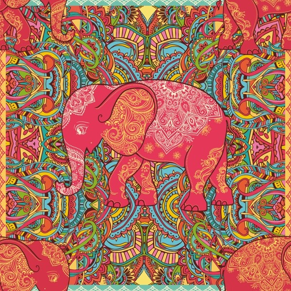 大象图案花纹