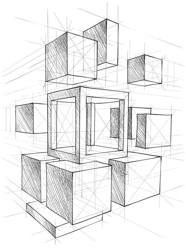 素描墙壁城市建筑图片