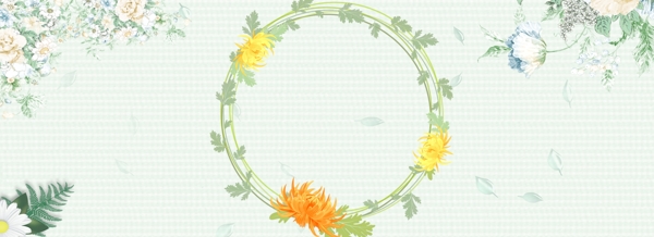 清新植物h花卉banner