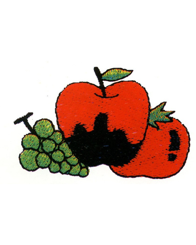 绣花水果苹果葡萄红色绿色免费素材