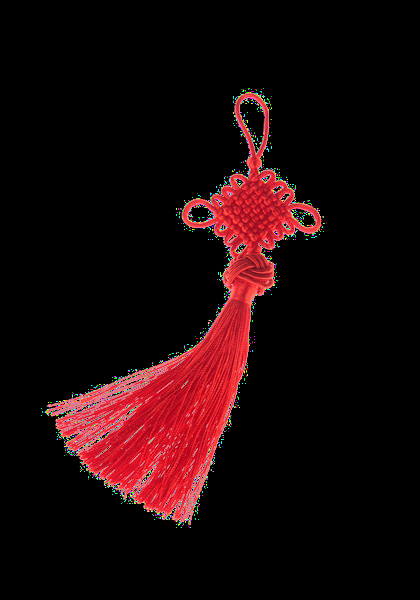 传统红色丝绳中国结盘结元素