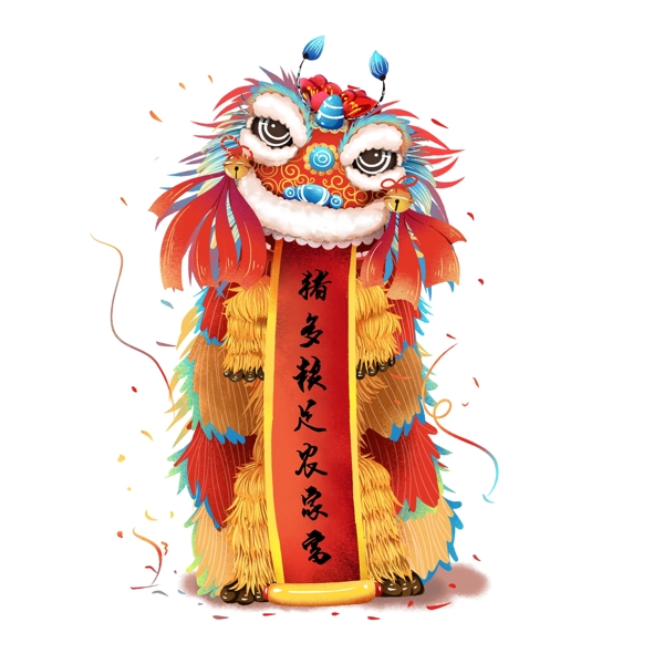 舞狮舞龙春节中国风