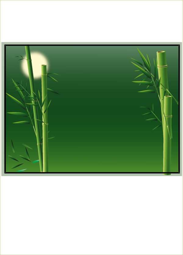 绿色翠竹风景矢量图下载