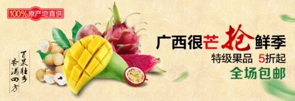 芒果龙眼水果聚划算banner