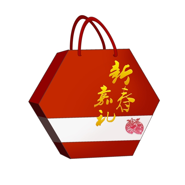 节年货礼盒中式传统红色手提礼盒八宝盒