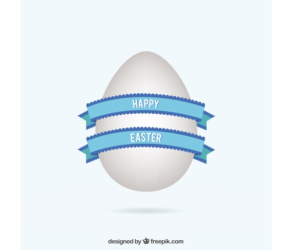 蓝丝带的复活节蛋