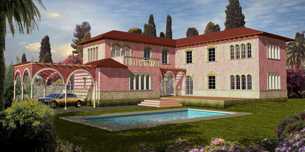 顶级地中海式别墅效果图图片