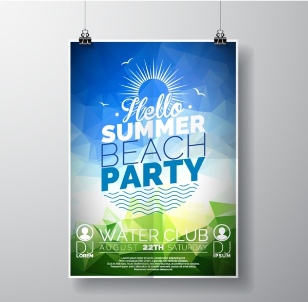 夏季沙滩派对宣传单图片