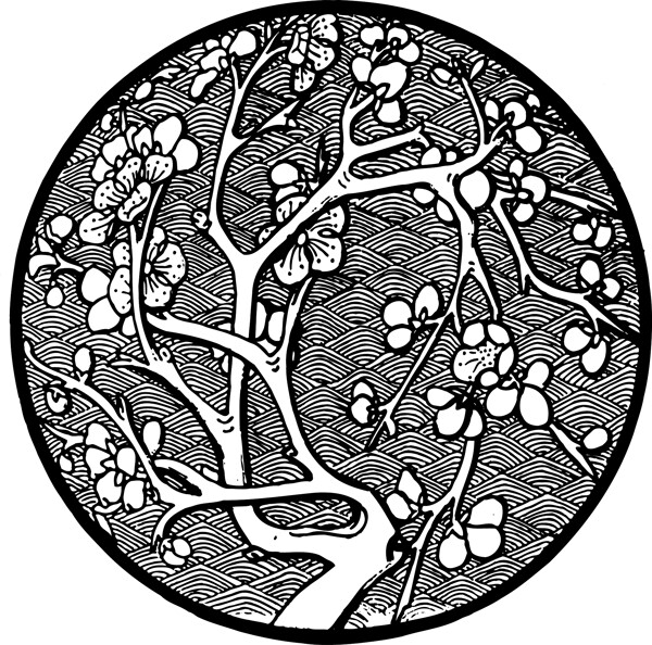 圆形图案花卉系列吉祥纹样梅花图片