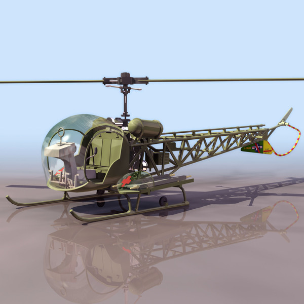 BELLH13直升机模型09