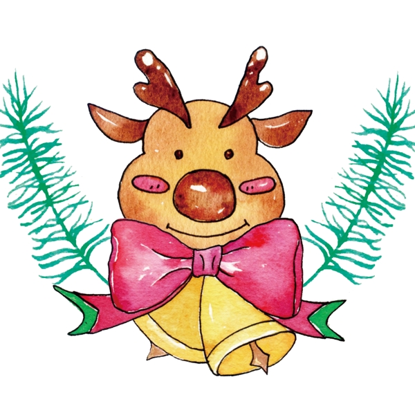 手绘卡通圣诞节精美挂饰麋鹿