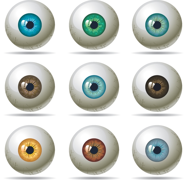 彩瞳眼球设计矢量素材