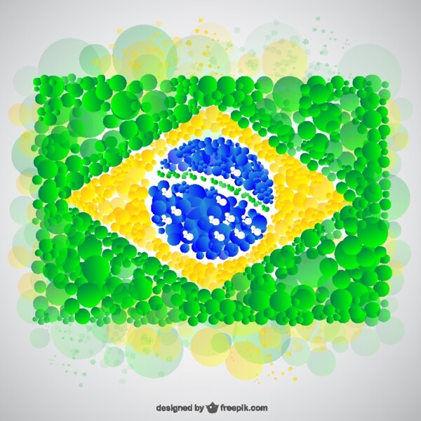 巴西圆点气泡国旗