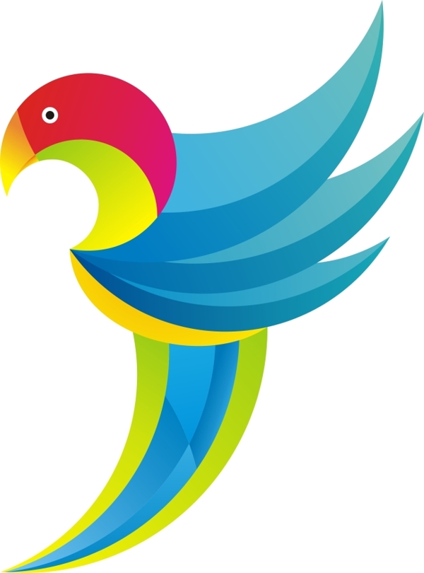 色块分明融洽以鸟类为原形的教育行业logo