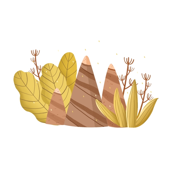 植物手绘叶子背景装饰纹理可商用元素