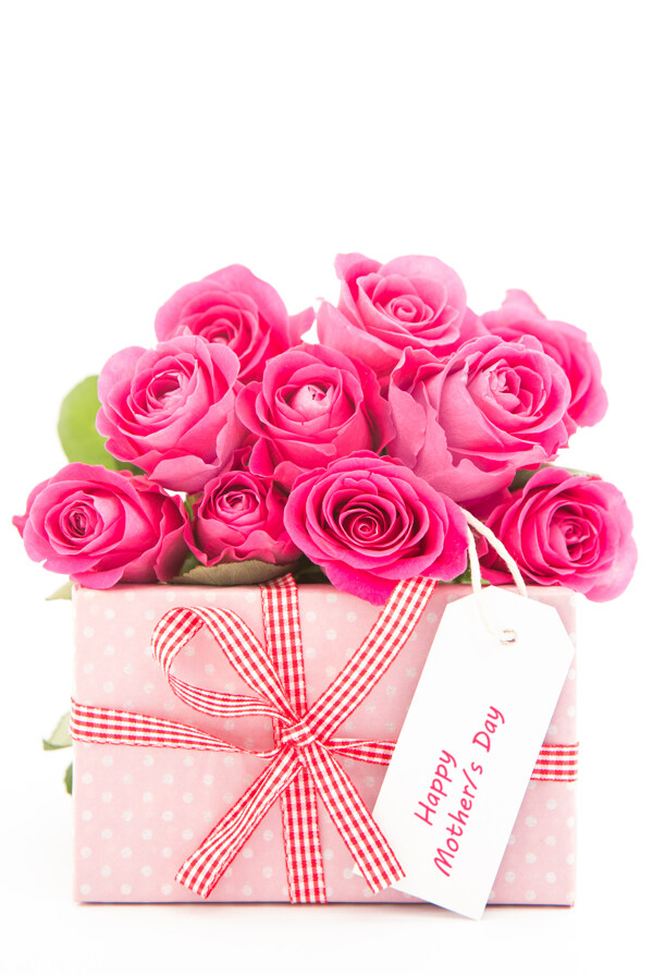 母亲节玫瑰花和礼物图片