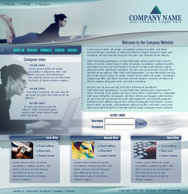 企业办公自动化网页模板