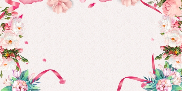 浪漫花朵春季海报背景设计